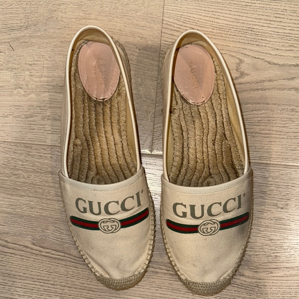 Gucci Cream Espadrilles with Rope Sole